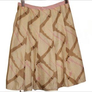 Silk Multi-color A-line Skirt with pleats
